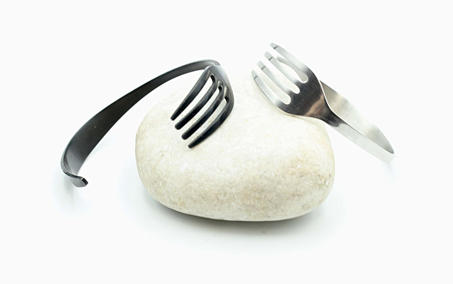 Fork Bangle in Black or Silver | Wow Jewellery Online
